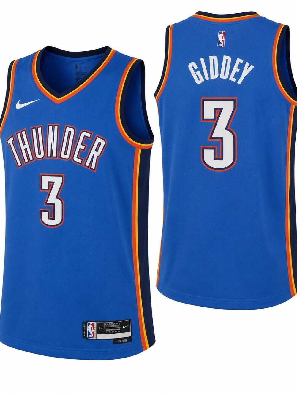 Nike Josh Giddey Oklahoma City Thunder #3 Swingman Jersey Icon Edition NWT Size